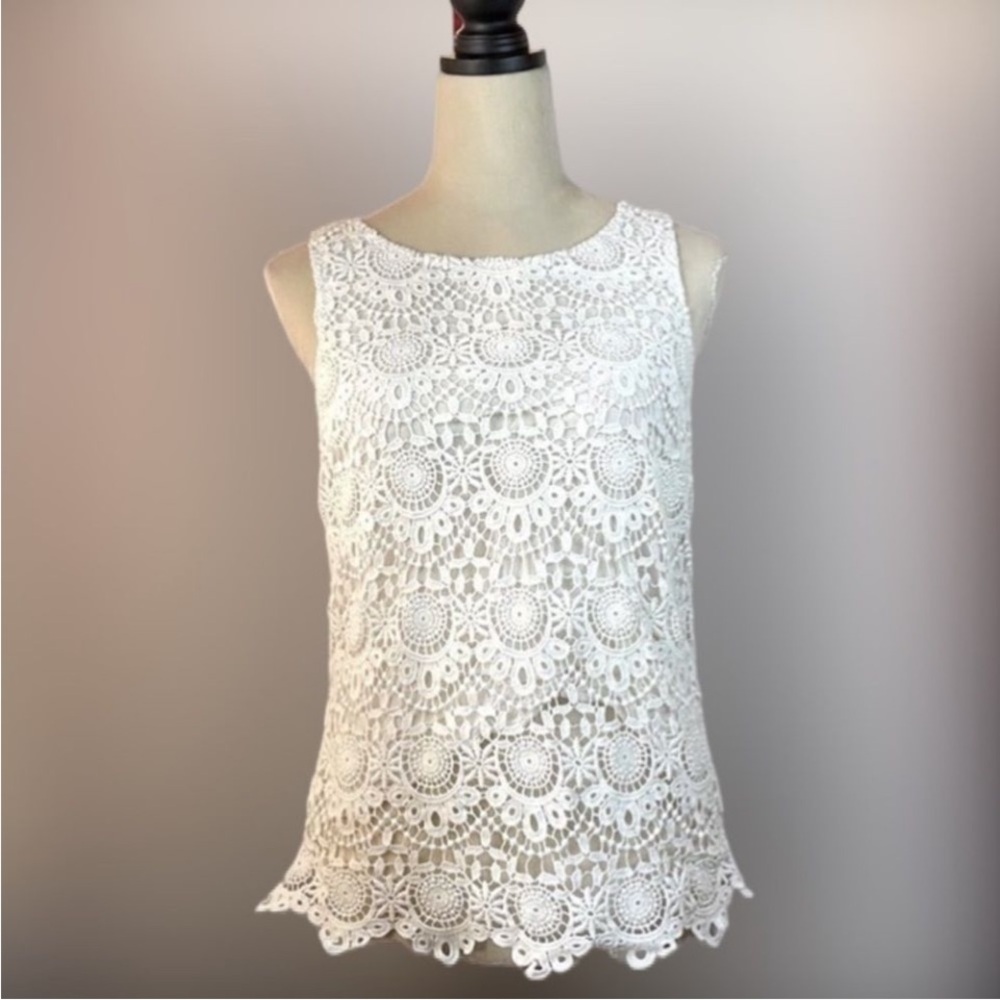 Lilly Pulitzer white crochet blouse top S